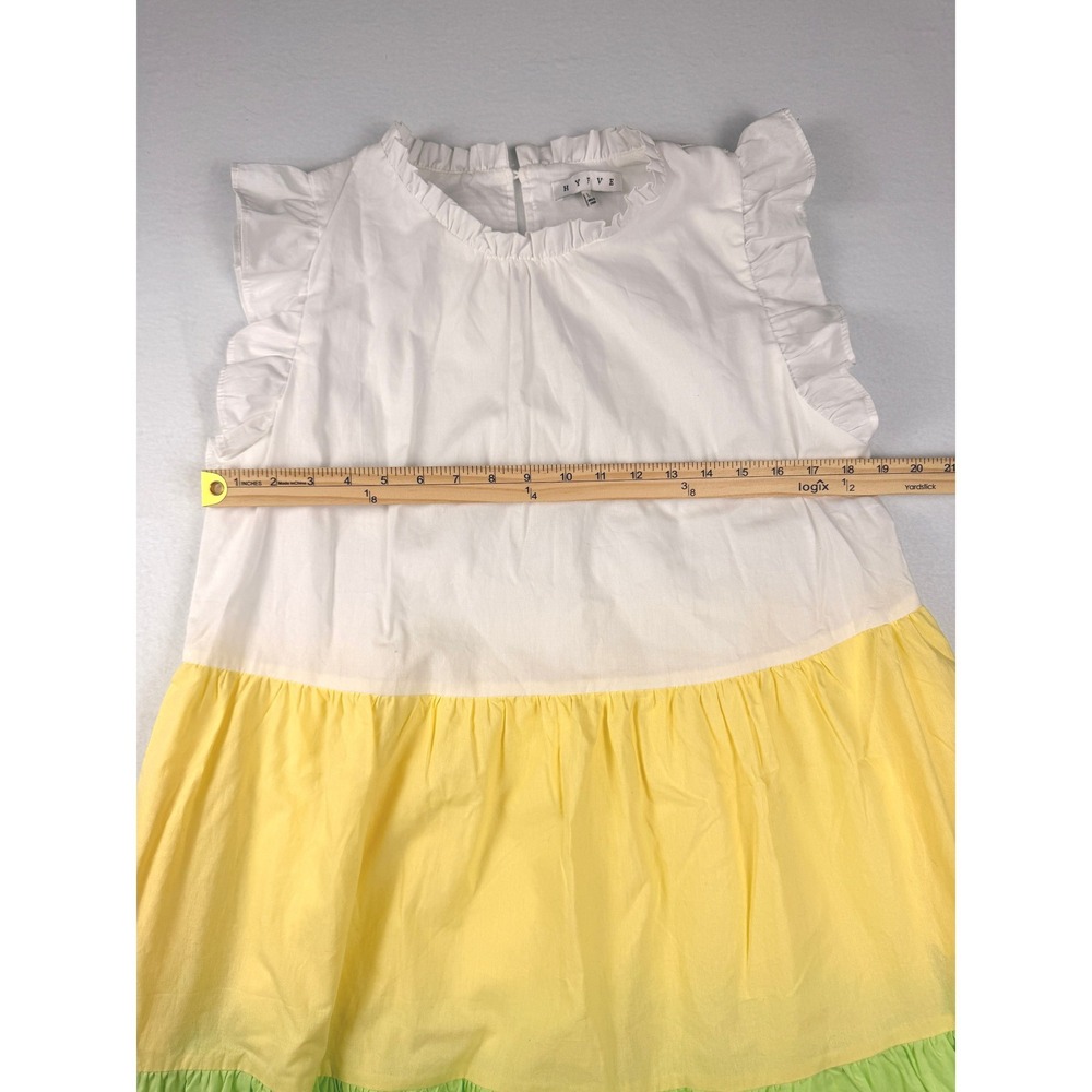 Hyfve Coquette Coastal Babydoll Tiered Cotton Midi Dress Sundress Large - Picture 3 of 8